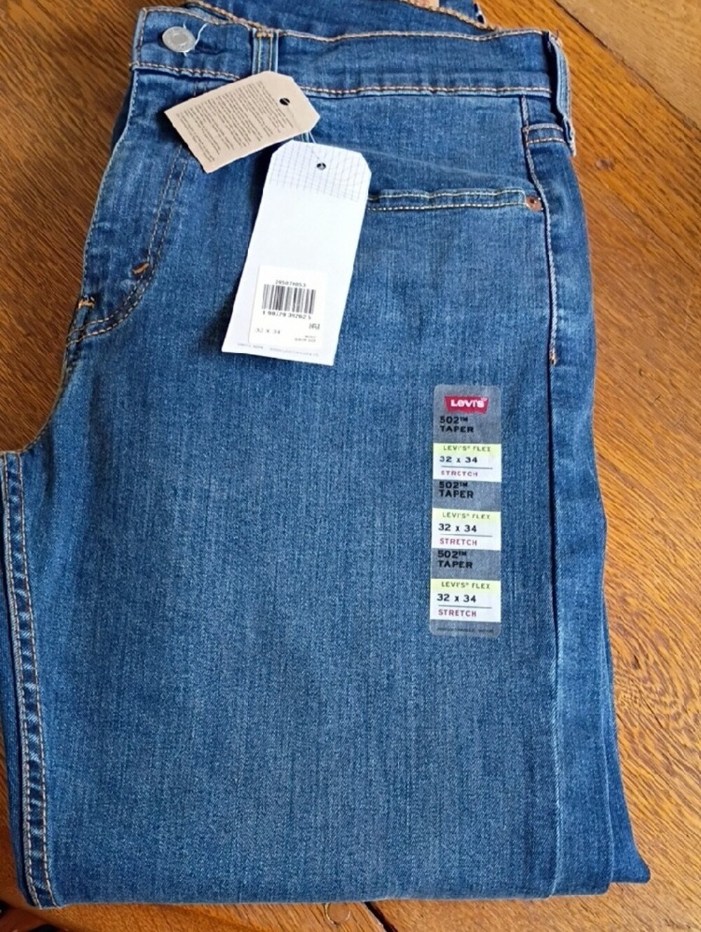 Levi's Men's 502 Taper Blue Flex Jeans 32 X 34 - Picture 8 of 8